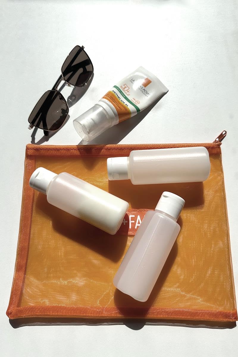 REFSAN Flip Kapaklı Şeffaf Seyehat Seti 3'lü Sişe 100ml