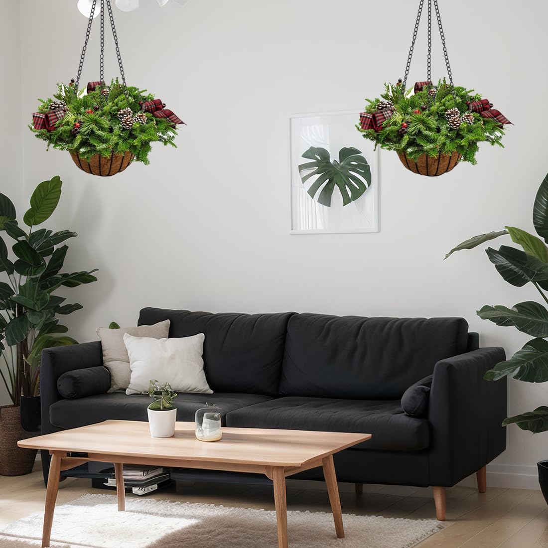 NUOOO 5 Stück Hängende Kette Blumentopf Blumenampel Metall Ketten Zum Aufhängen Schwarz 16 Zoll Metallkörbe Aufhängehaken für Vogelhäuschen Blumenampel Kettenaufhänger für Blumentöpfe Aufhänger