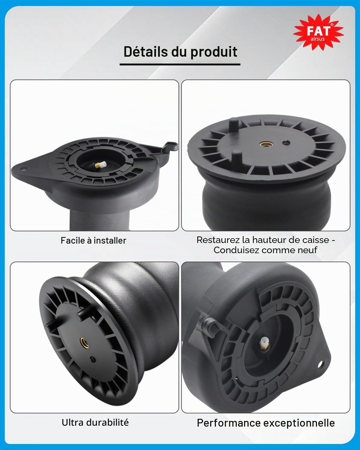 1350998080 Paire de sacs à ressorts de suspension arrière compatibles avec For Fiat Ducato Peugage Boxer Jumper 2007-2016 (gauche ou droite)