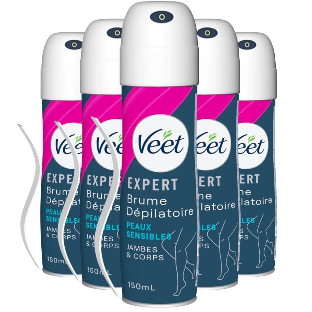 VEET Haarentfernungsnebel – empfindliche Haut – 150 ml – 5 Stück