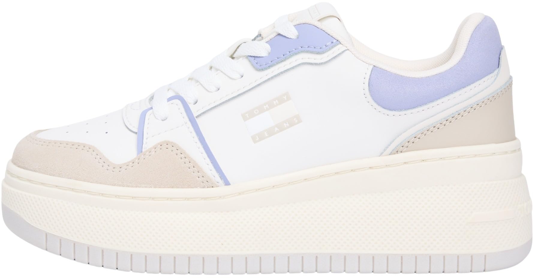 Tommy Jeans Women's White Sneakers, 5 Uk, Retro Basket Flatform