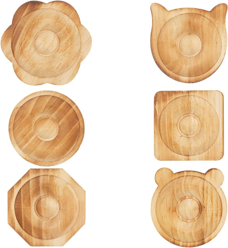 Beebeecraft 6Pcs 6 Styles Bracelet Making Bead Tray Wooden Bead Boards Flower Octagon Bear Cat Shape Wooden Bracelet Design Board Jewelry Organizer Tray Mats for Jewelry Making DIY Crafts