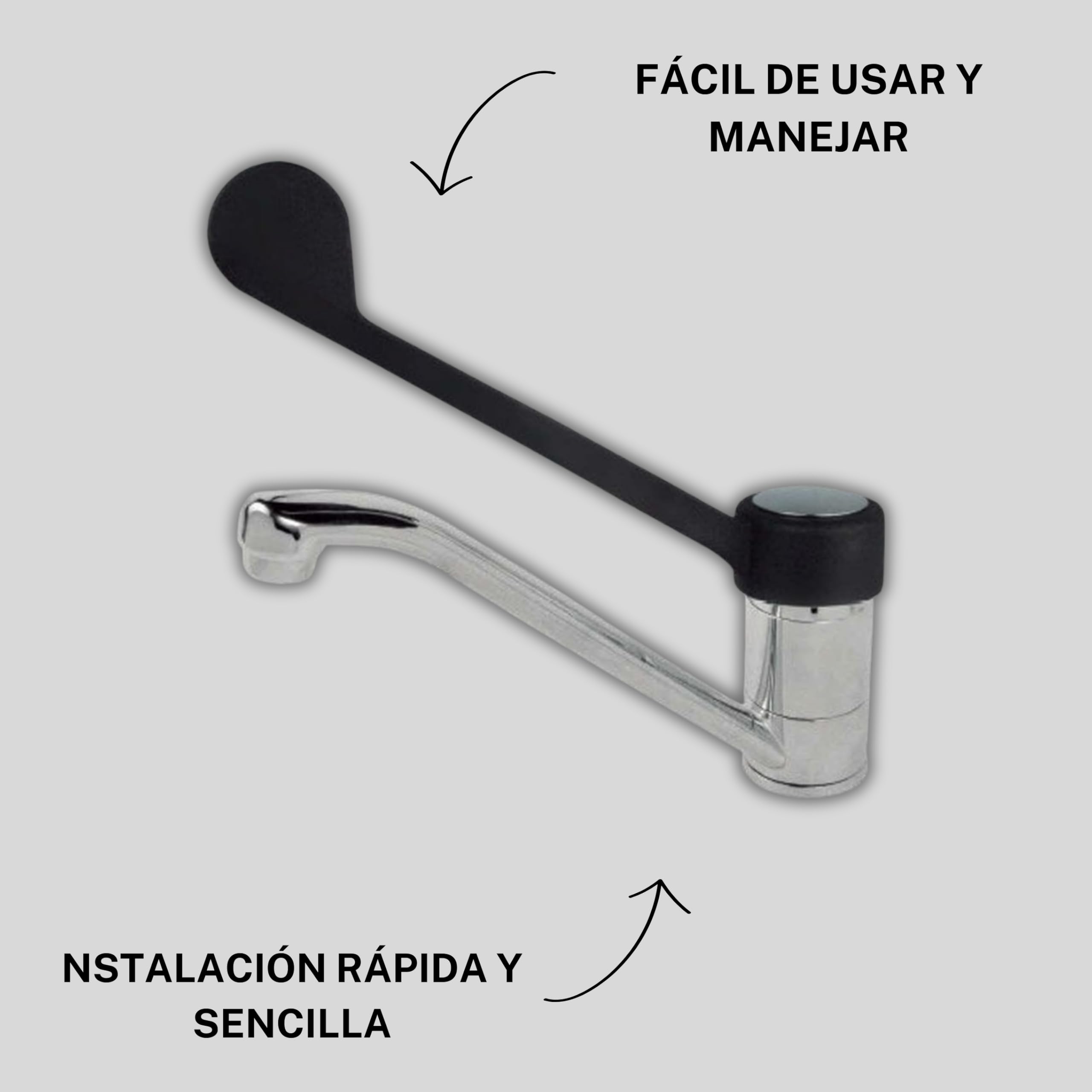 Grifos Cocina Fregadero - Grifo Con Maneta Ergonómica, Grifo Monomando, Caño Orientable, Uso Ideal Para Cocina, Material Latón, Maneta Gerontológica