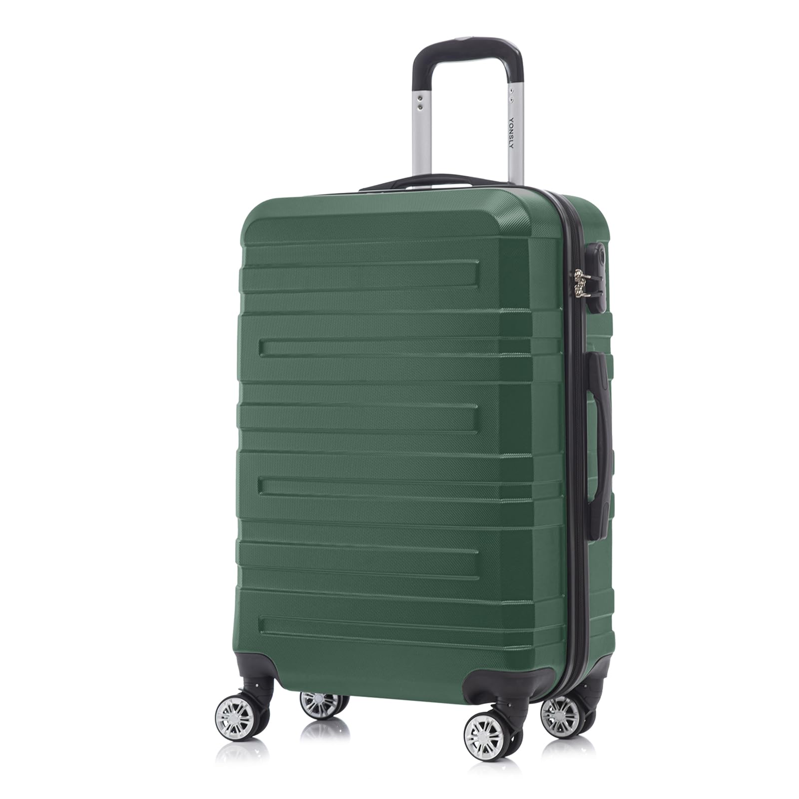 YONSLY Trolley Koffer Set, Reisekoffer, Rollkoffer Handgepäck, Kabinkoffer Suitcase, Gepäckset mit 360° Rollen, Hartschalenreisekoffer, Zahlenschloss, Gummigriff
