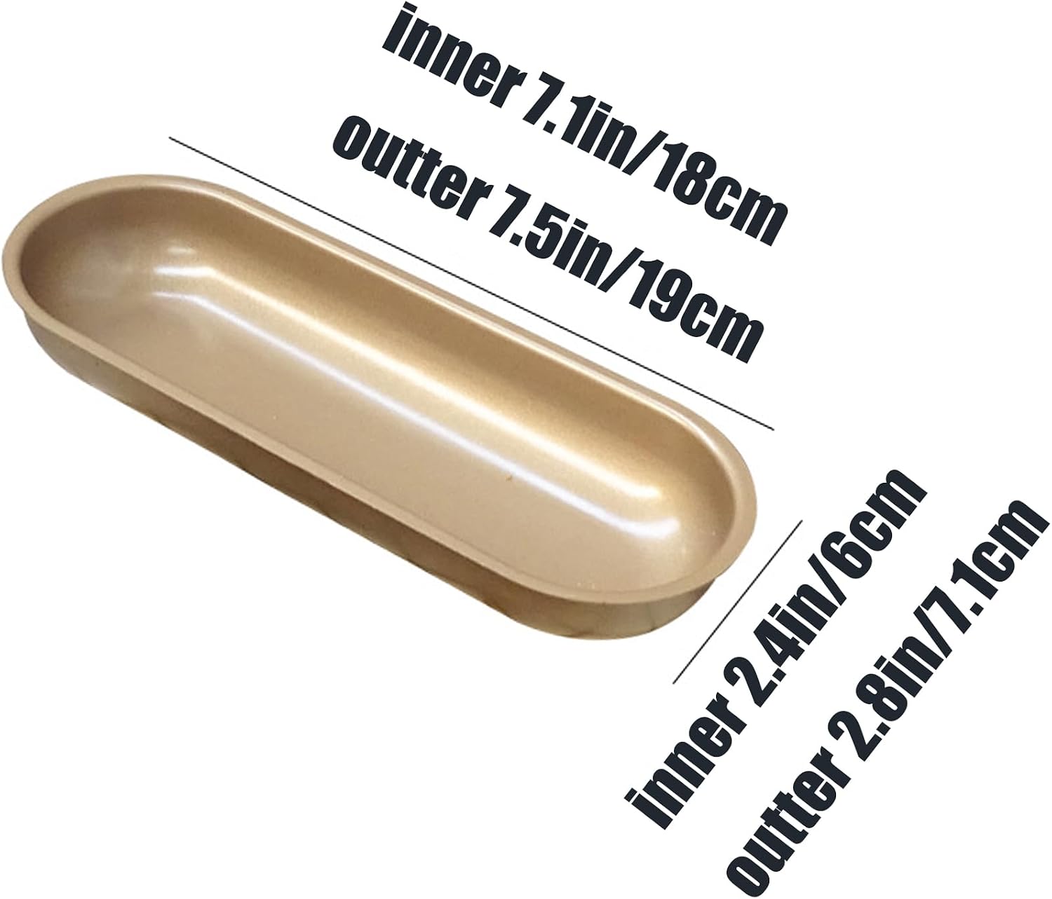 7 Inch Mini Loaf Pan Hot Dog Mold, 4Pcs Non-Stick Carbon Steel Hotdog Loaf Bread Pan Bakeware Set for Oven Baking, Hotdog-shaped Cake Bread Pan - Gold