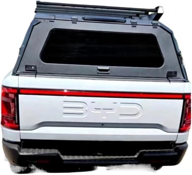 Aluminum Pickup Canopy Compatible with BYD Shark 6 Dual Cab Smart Cap Truck Topper with Sliding Side Windows Lockable Doors Lightweight Hard Top for Off-Road Camping