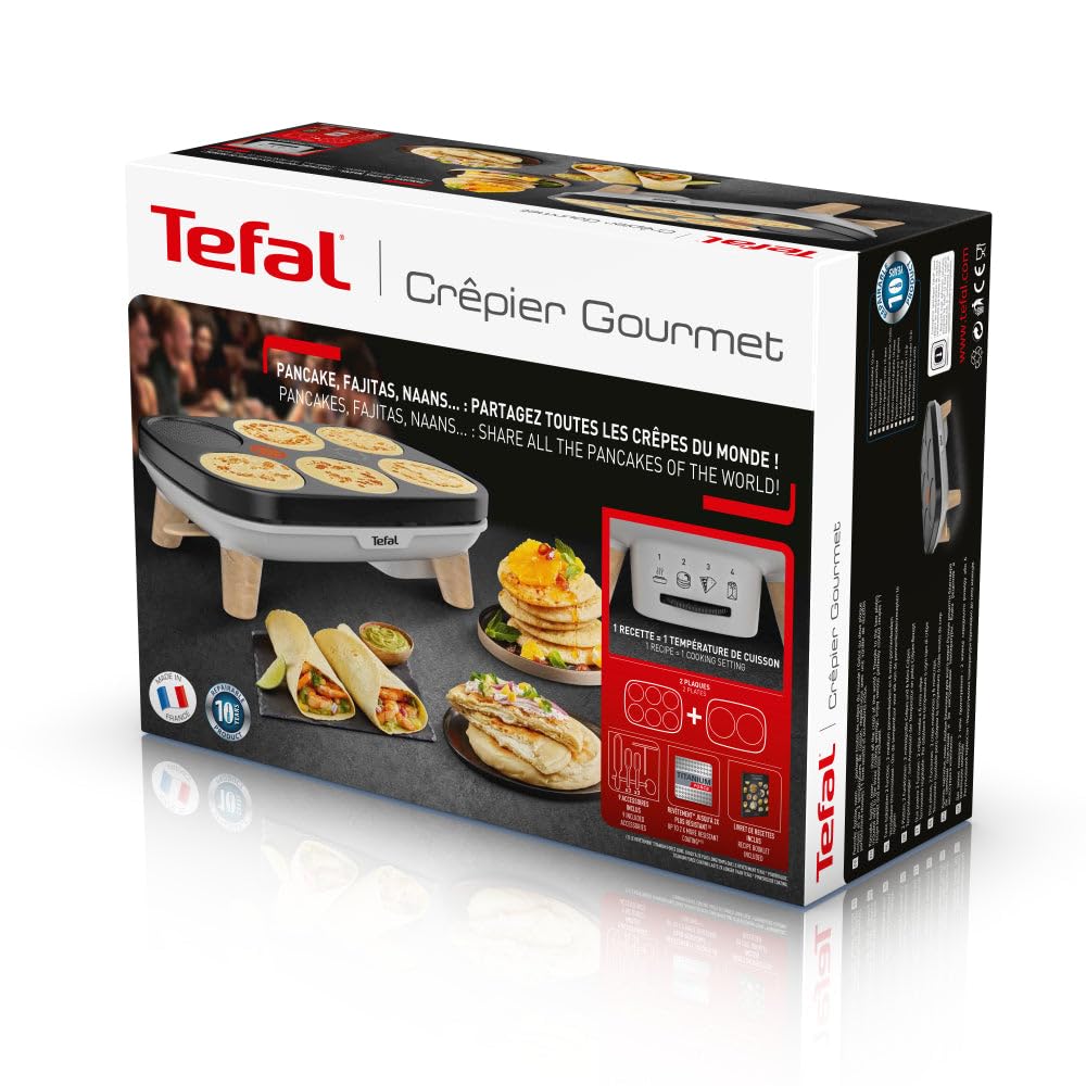 Crepera Tefal Gourmet con 2 placas 1100 W Gris