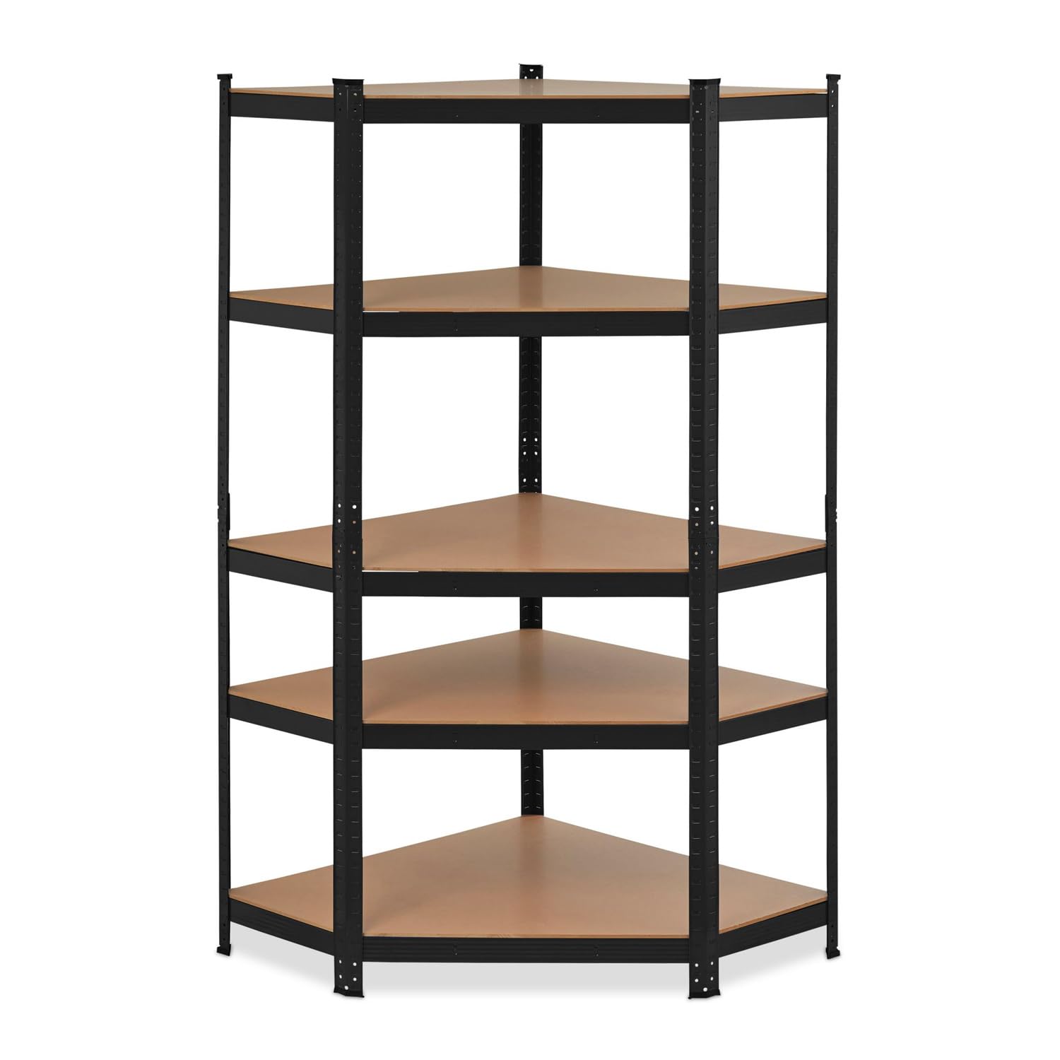 BOUDECH Nook - Scaffale angolare per carichi pesanti in metallo e MDF con 5 ripiani regolabili 180x75x40 cm