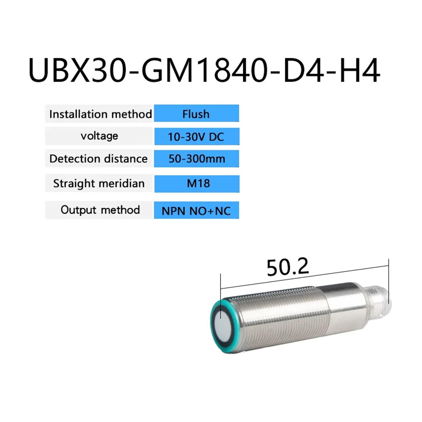 Capteur de proximité ultrasonique M18 Sn : 300 mm 800 mm NPN PNP analogique 10-30 V CC(300mm NPN)