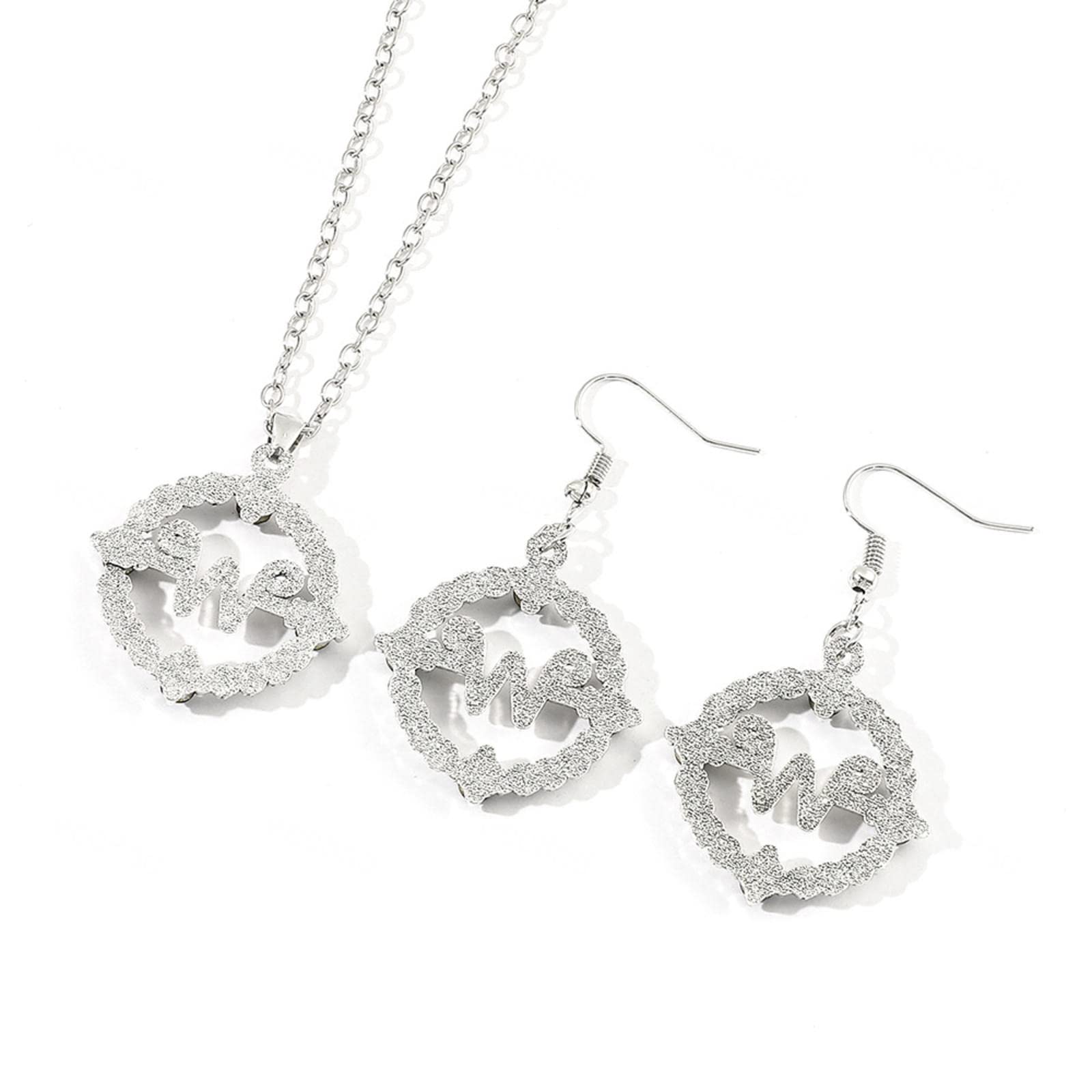 Set Gioielli Wednesday – Collana Con Ciondolo W E Orecchini, In Lega, Per Donna E Uomo, Regalo Gothic Lolita