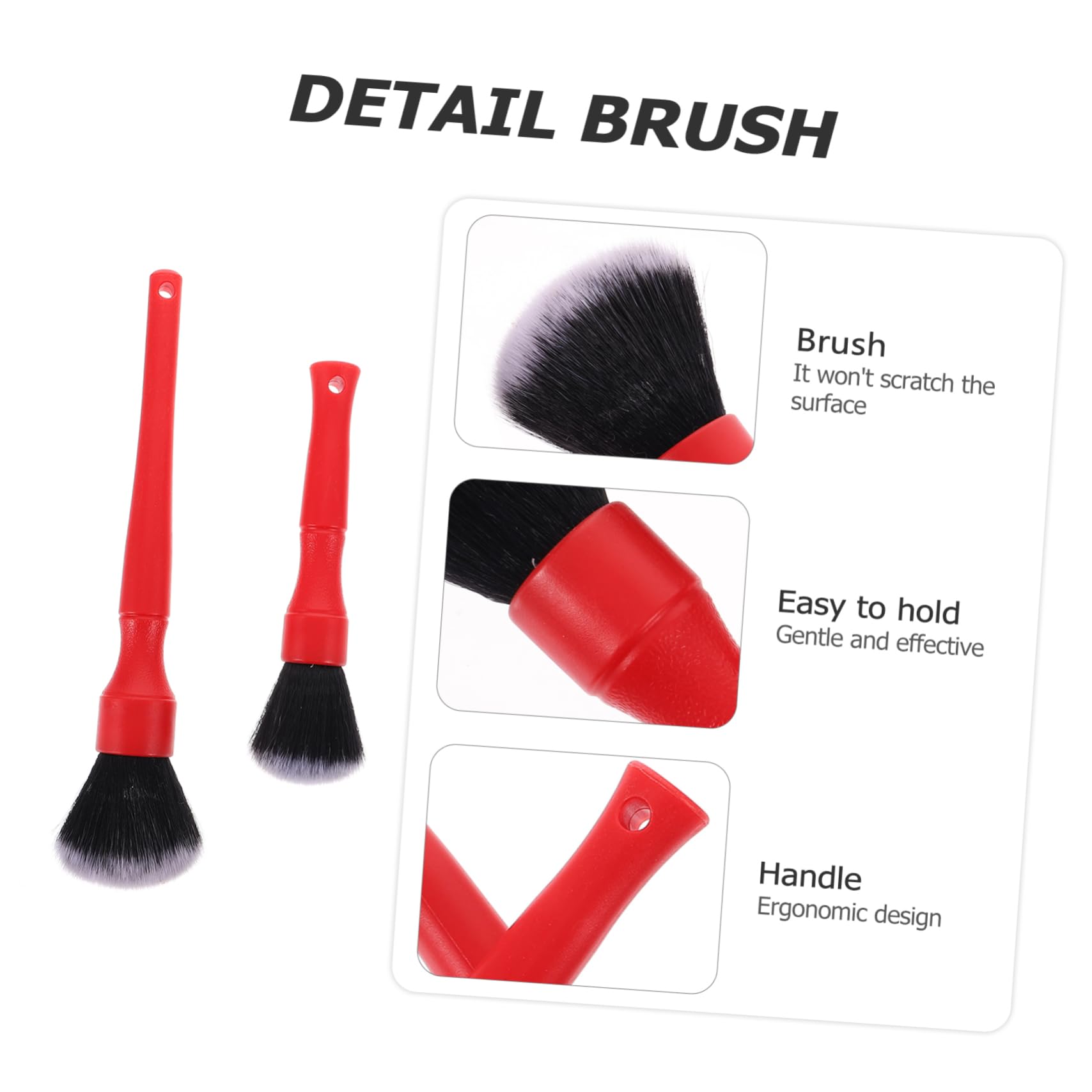 SUPVOX 4pezzi Spazzole per Detailing Auto Ultra Morbide Pulizia Interni Ed Esterni Impugnatura Ergonomica per Venti Pulsanti e Fessure Non Graffiano La Superficie
