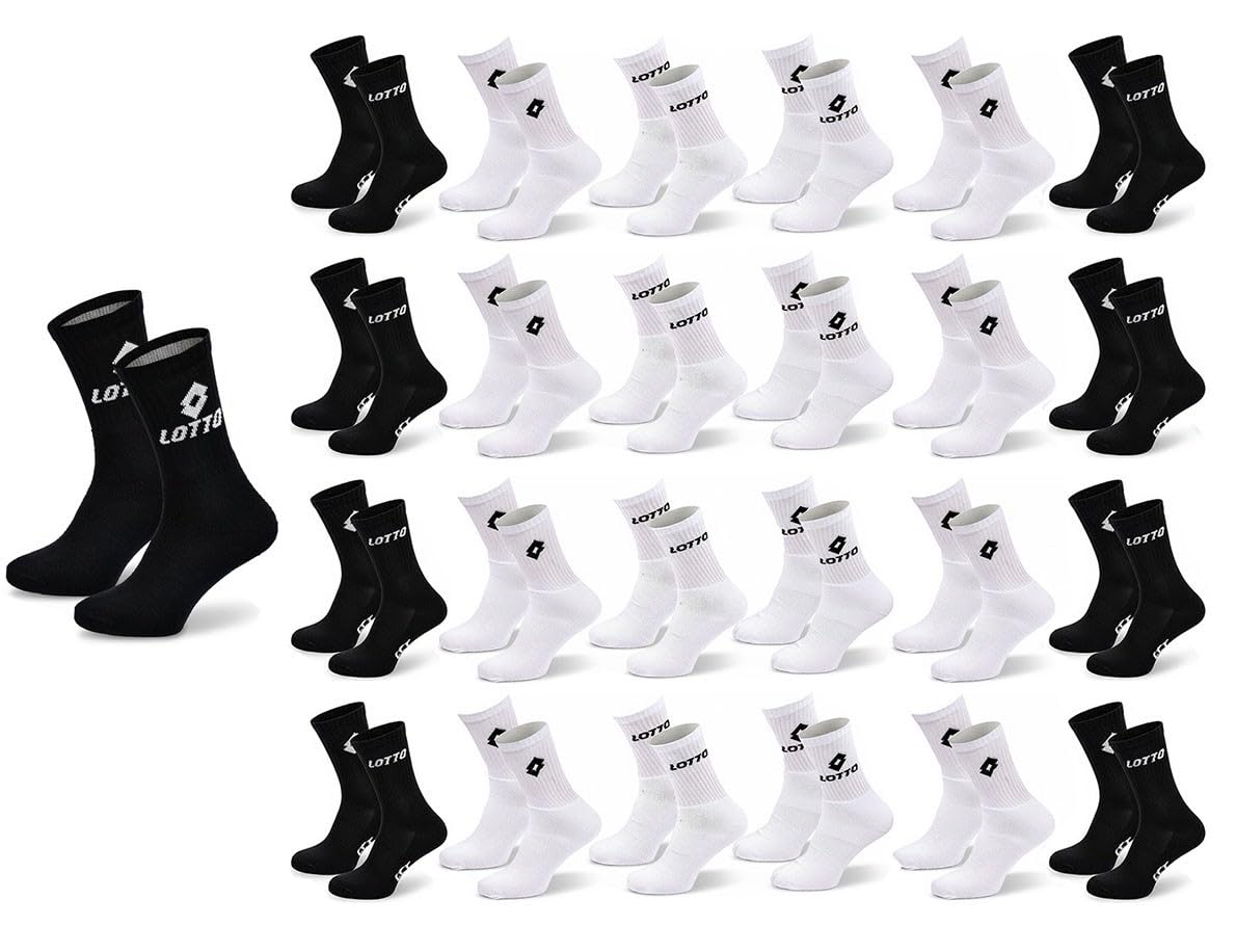 Lotto – Sparpack 20 + 1 Paar Herren-Sportsocken – Mitte der Wade – atmungsaktive Baumwolle, bequemer Halt, offizielles Logo
