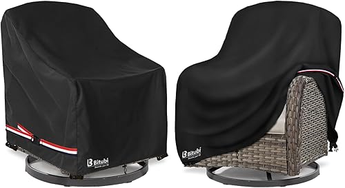 Miniatura 9 de Bitubi Funda impermeable para sofá de patio, funda de sofá resistente de 3 plazas para exteriores, tamaño de hasta 76 pulgadas de ancho x 32.5