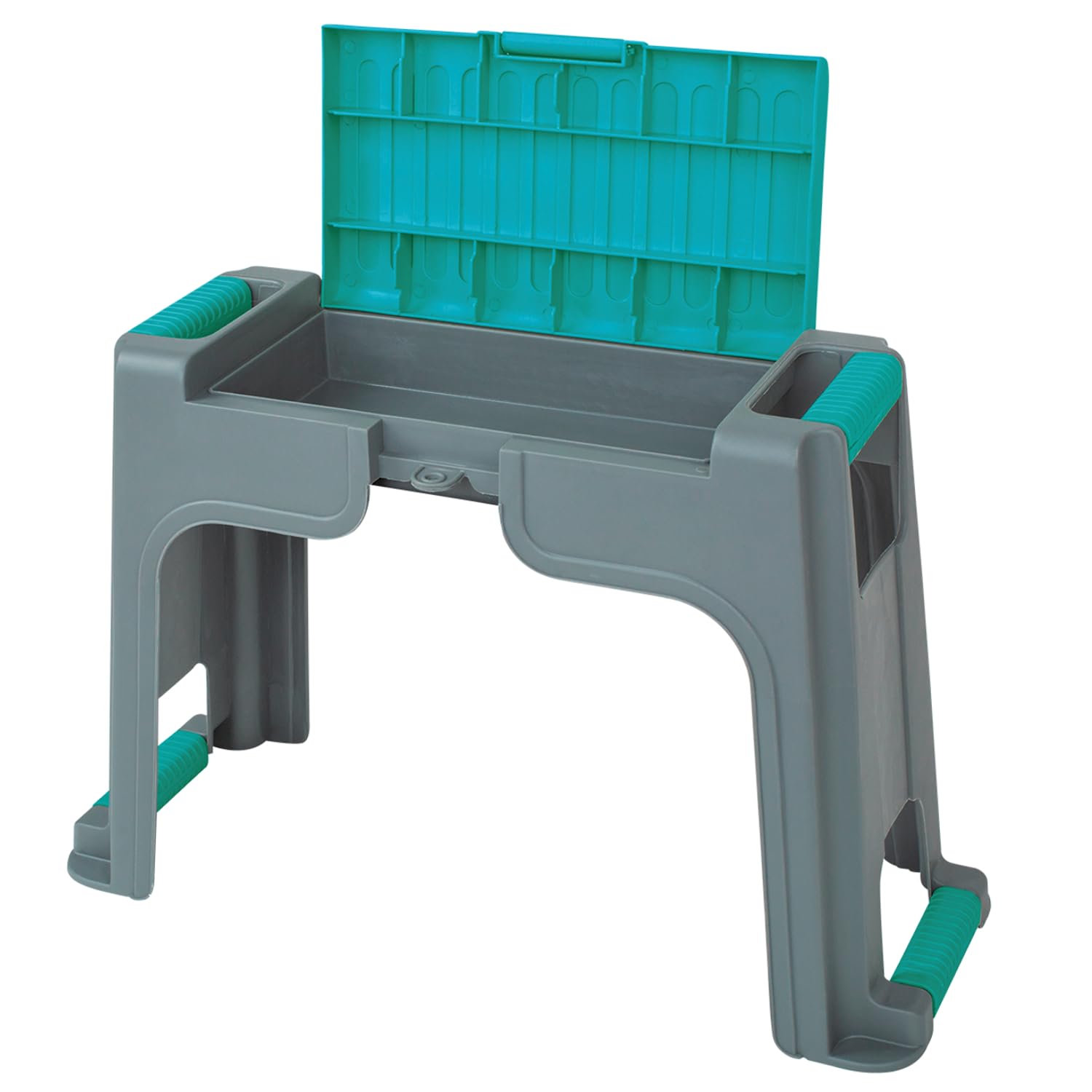 Greenmill GR6994 Tabouret de jardin 3 en 1 avec compartiment verrouillable pour petites pièces et genouillères en plastique