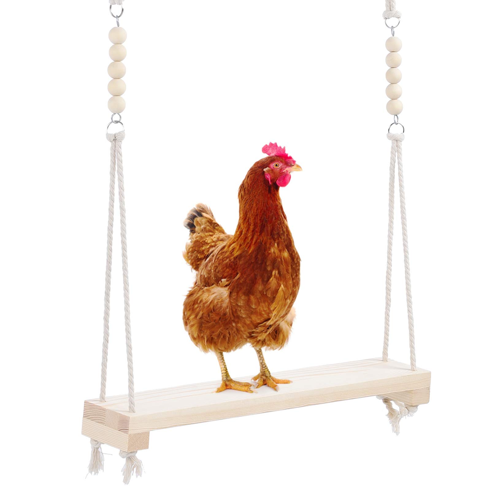 Pssopp Columpio de Pollo, Columpio de Madera para Colgar de Pollo, Juguetes para Escalar, Escalera, Juguetes de Entrenamiento para gallinas, Loro de pájaro Mediano Grande