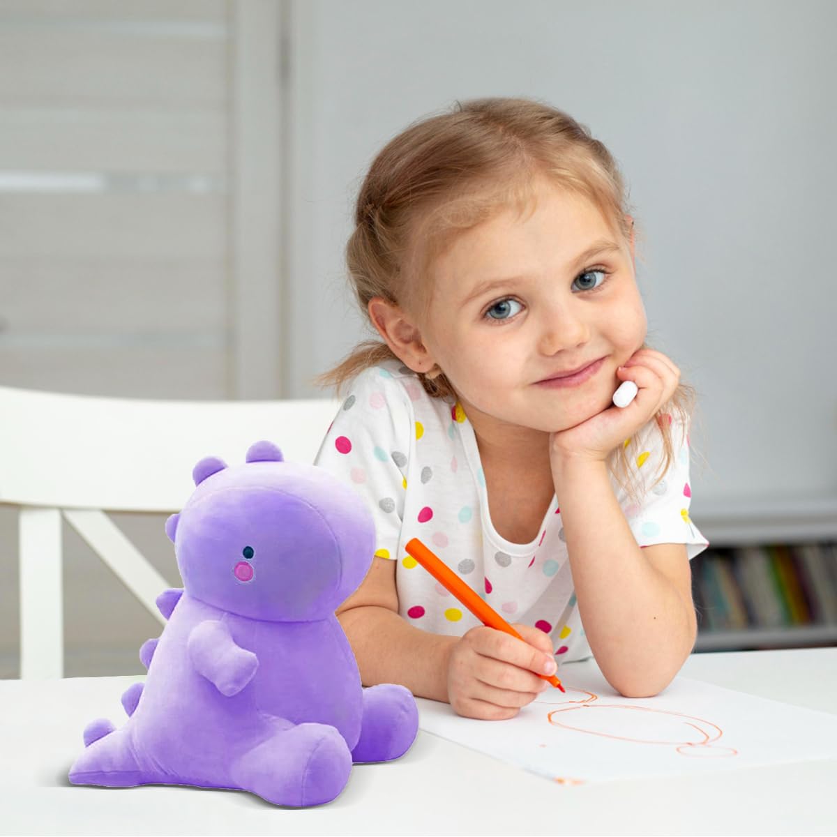 ZOOMPIL Purple Dinosaur Plush Toy, Dinosaurs Stuffed Toy, Kawaii Dinosaur Plush, 30cm Dinosaur Animal Toy - Image 3