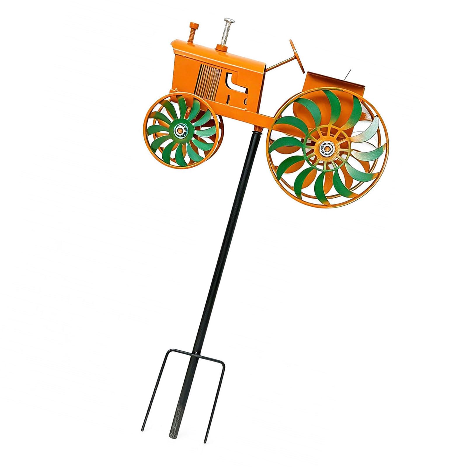 Handcrafted Tractors Shape Windmill Craft of Weather Resistant Metal Ideal for Backyard Metal Tractors Windmill Garden Decoration for Outdoor Space with Rustics Charm and Rotating Motion
