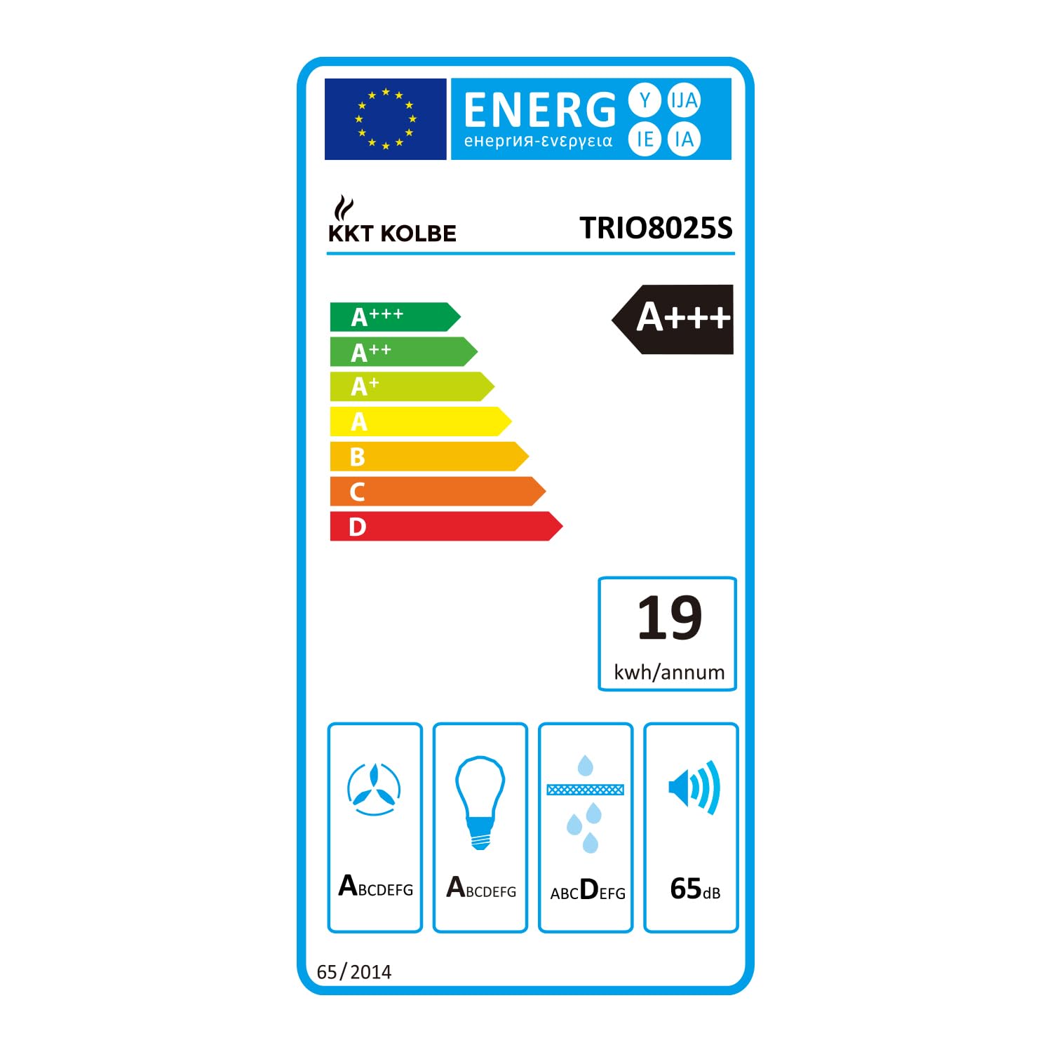 KKT KOLBE Hotte aspirante 80 cm | Air de circulation d'air évacué | 782 cbm/h | capuchons muraux sans tête | noir | verre | contrôle gestuel | Commande tactile du capteur | Éclairage LED | TRIO8025S