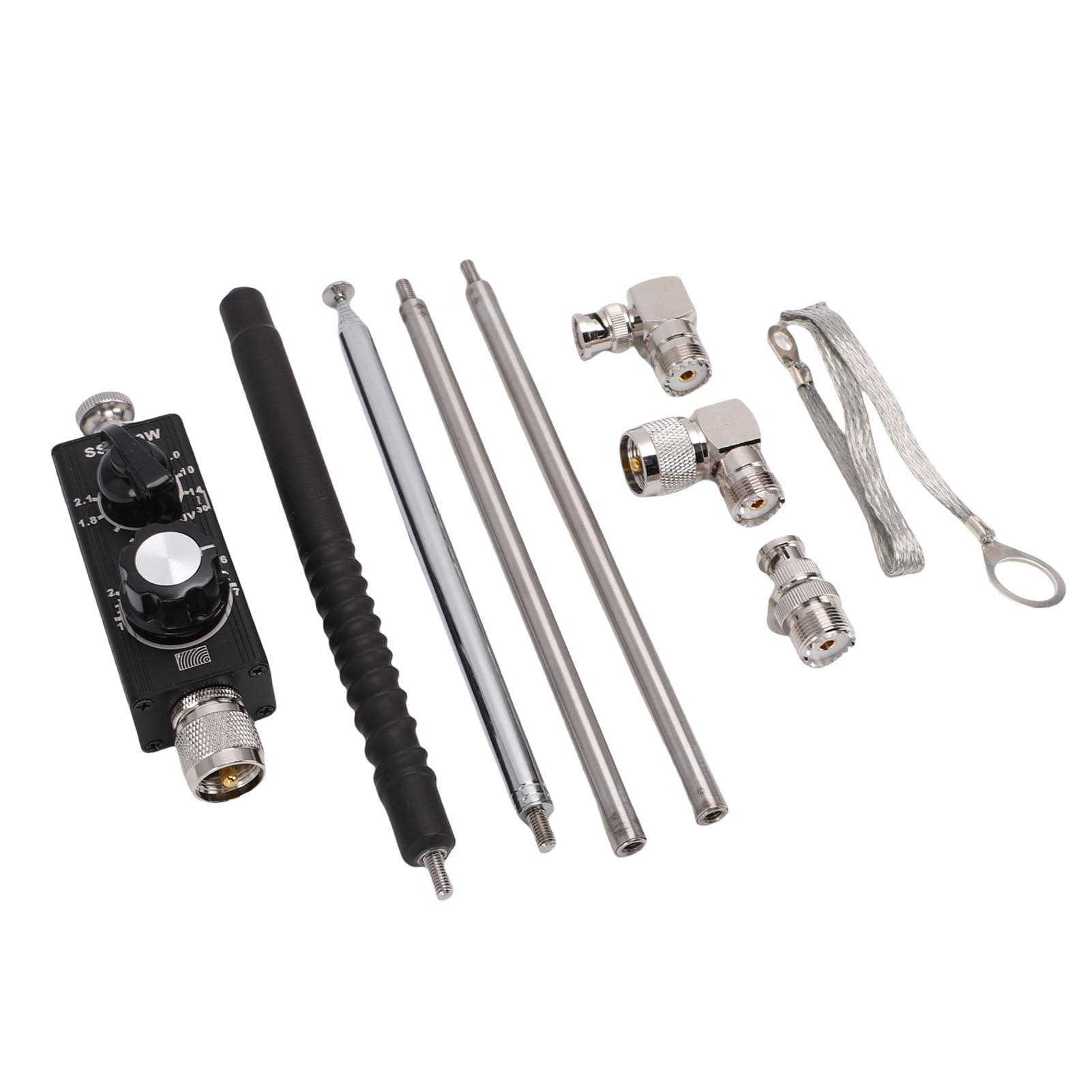 Antenna a Onde Corte QRP da 30 W 1,8 MHz-30 MHz VHF UHF Mini Antenna Portatile Regolabile per Radioamatore con Materiale in Lega di Alluminio e Acciaio