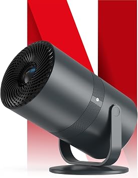 Projector for Home Use, Compact 2026 Android TV, 270  Rotation, Projector, Ceiling Projection, 27,000 lm, 1080p Ceiling Projection, WiFi 6, Bluetooth 5.4, Automatic Keystone Correction, Home Theater, Easy Operation, Hi-Fi Speaker, 50% Zoom Function, Connects to Smartphone/Quiet, PC/DVD/Switch/PS, Japanese Instruction Manual