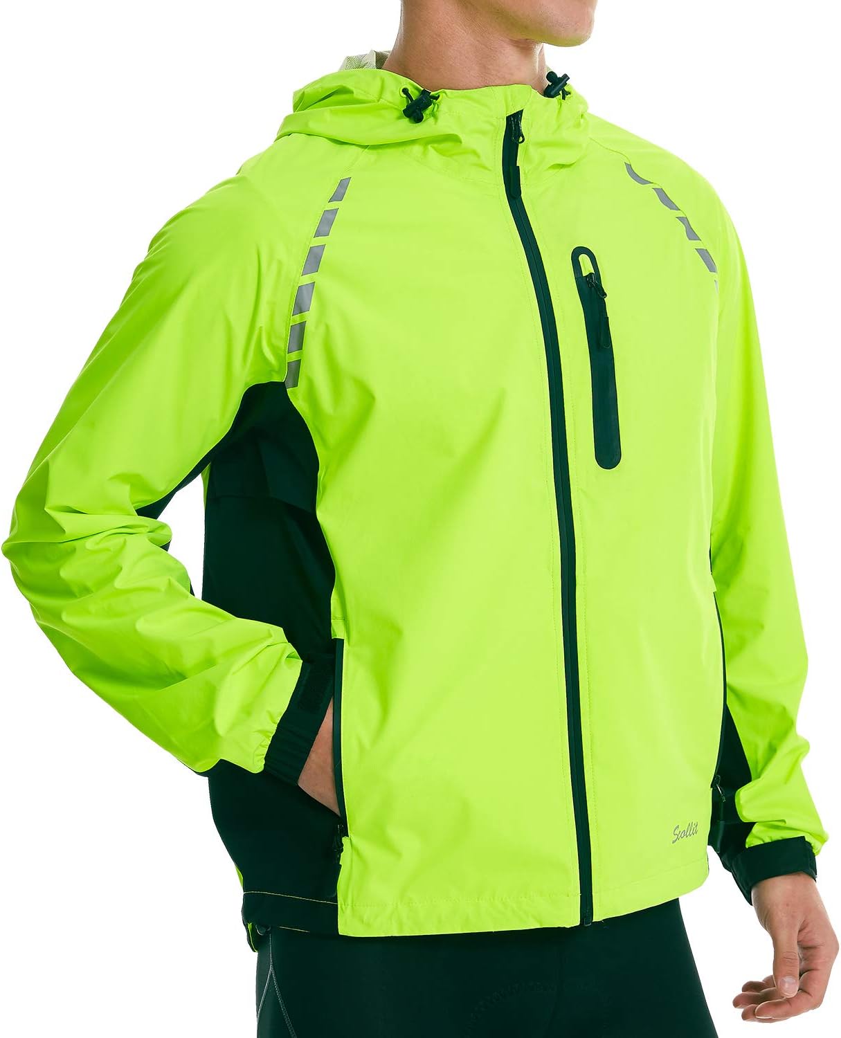 Men’s Running Cycling Jackets Waterproof Hooded Packable Windbreaker Lightweight Reflective Rain Windproof Bike Raincoat : Clothing, Shoes & Jewelry