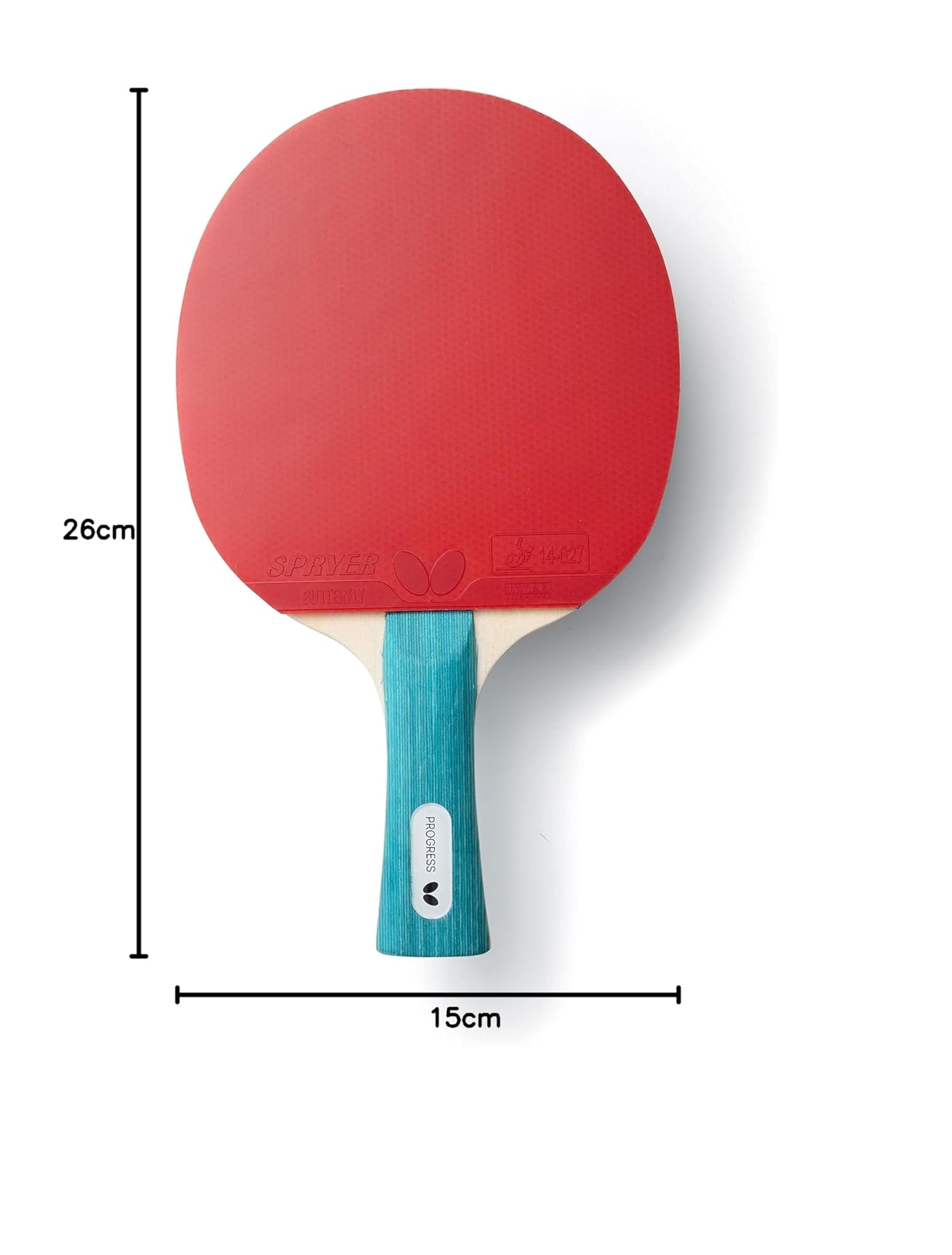 BUTTERFLY Tischtennisschläger Progress | Profi-Tischtennisschläger für Fortgeschrittene & ambitionierte Anfänger | Beläge schwarz/rot mit ITTF-Wettkampfzulassung | griffige Oberfläche