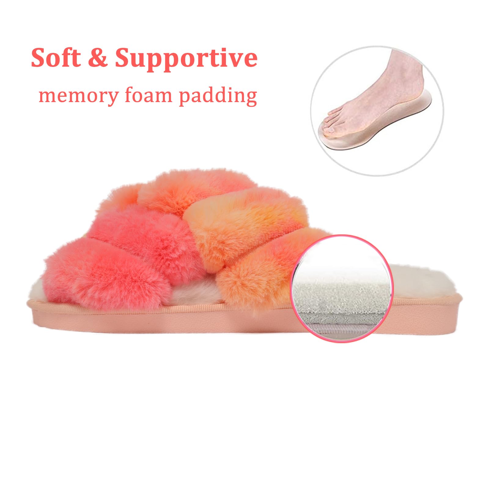 Fadezar Pantofole Peluche Donna Ciabatte da Casa Comode Invernali Moda Scarpe Sandali Slippers