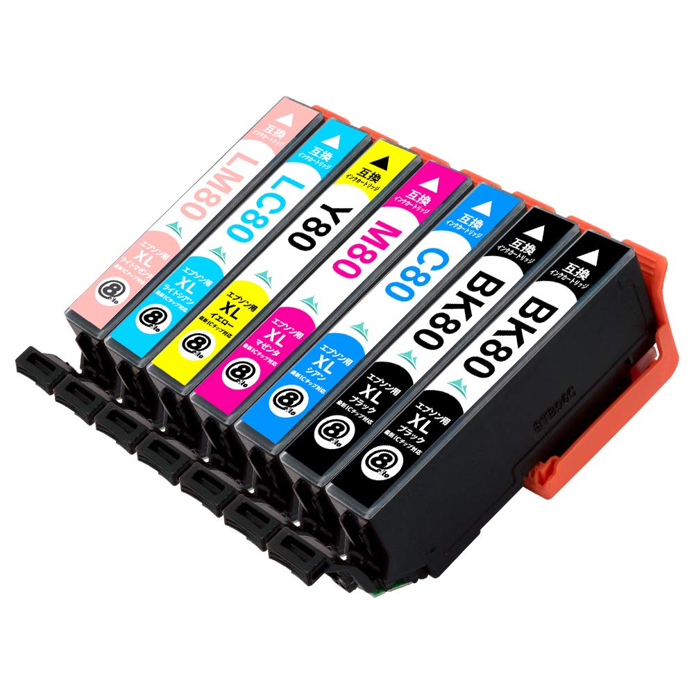 Amazon.co.jp: Mt.Smile インク IC6CL80L (増量 6色+BK=7本 BK×2/C/M/Y