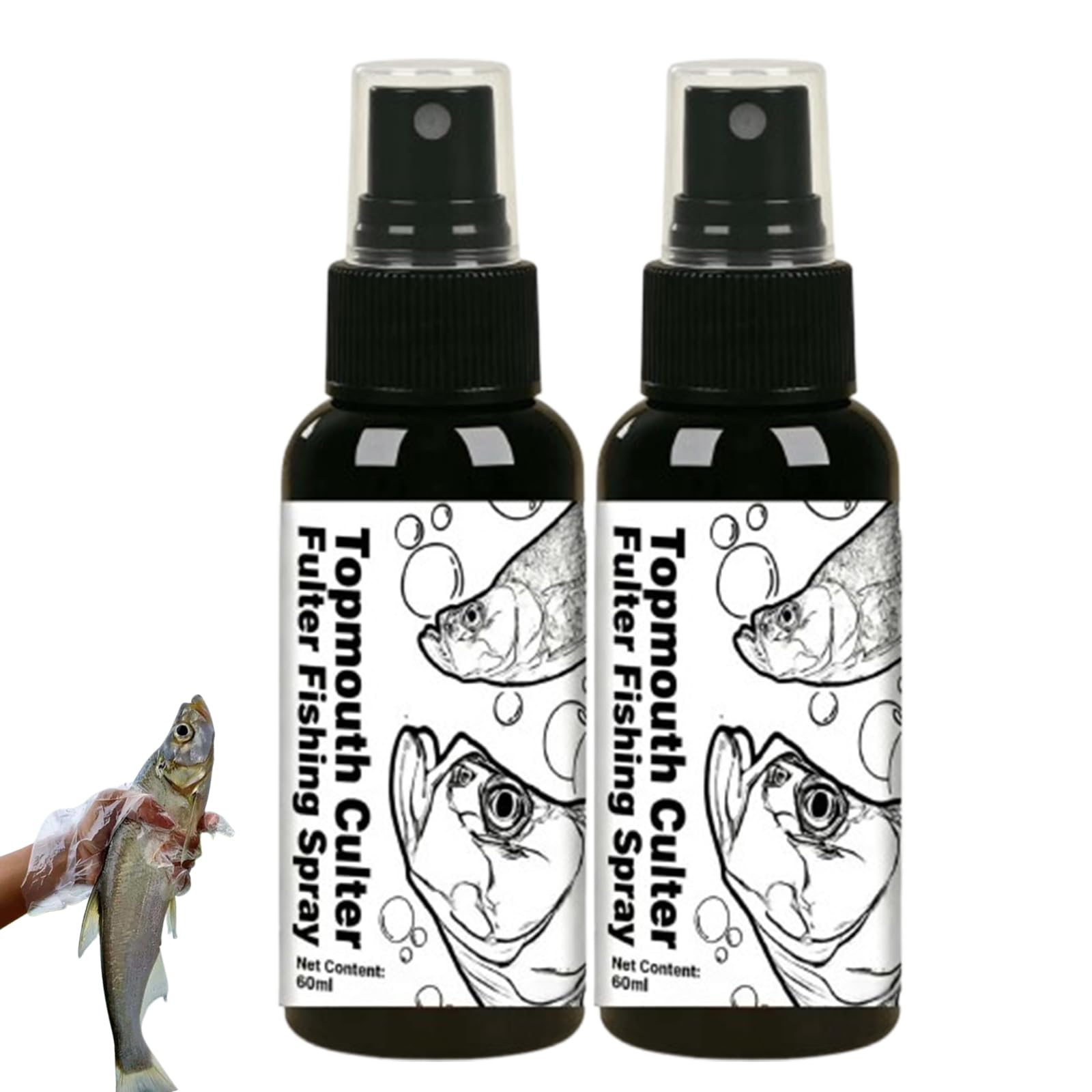 Fish Attractant Spray for Fishing Bait and Lures,60 ML Fast-Acting Fishing Gear Gifts,Concentrated Red Worm Liquid Scent Additive (2)