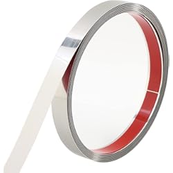 Listones De Pvc Para Pared Trimold Moldura de pared de acero inoxidable para despegar y pegar (acabado tipo espejo), borde de metal autoadhesivo flexible para techo, marco de espejo y más, plateado metalizado