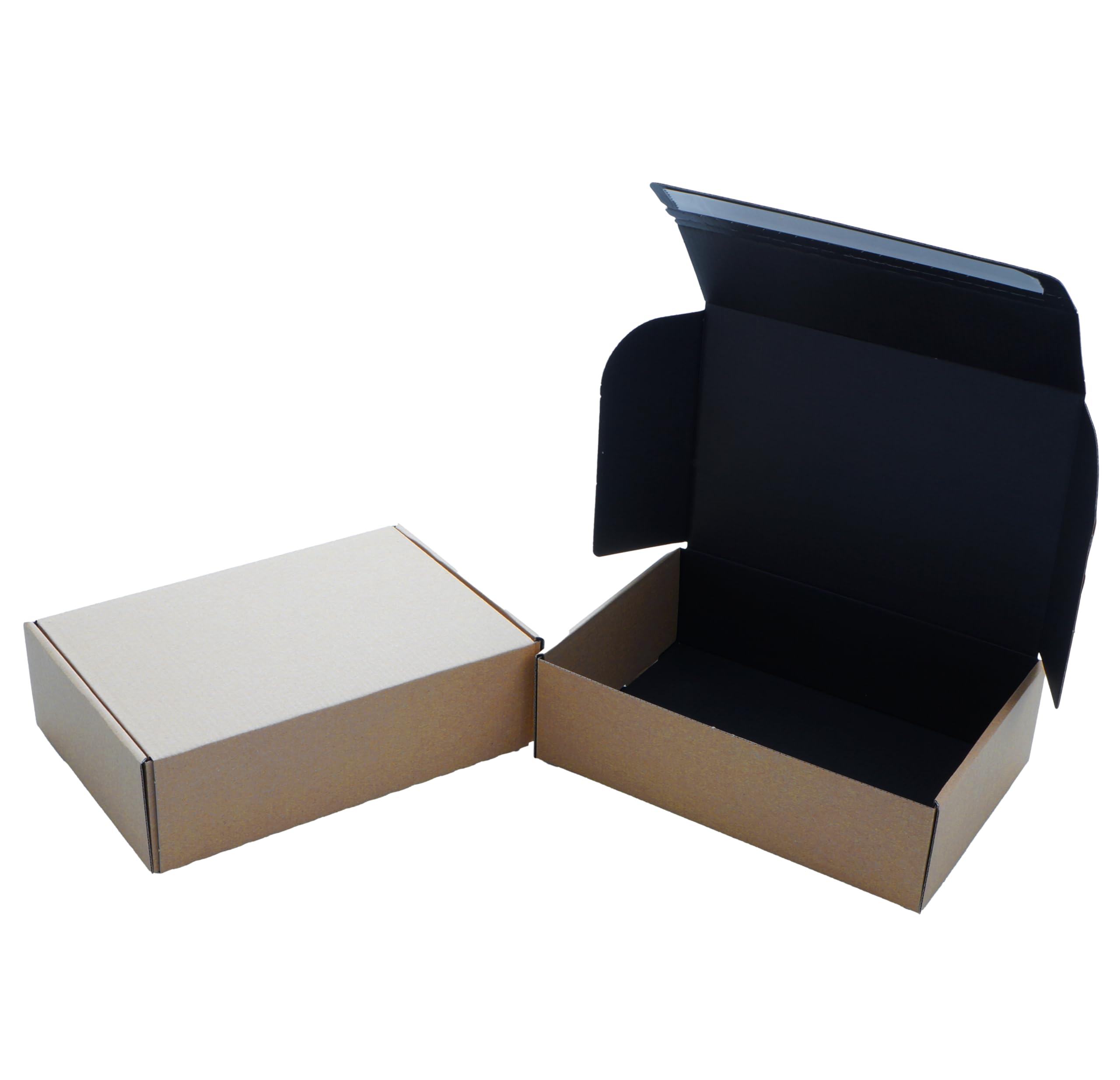 Coloured Cardboard Boxes - Peel and Seal Shipping Mailing Storage Gift Boxes - Single Wall Cardboard with Vibrant Kraft Inner (Blue, 228x200x50mm x 50)