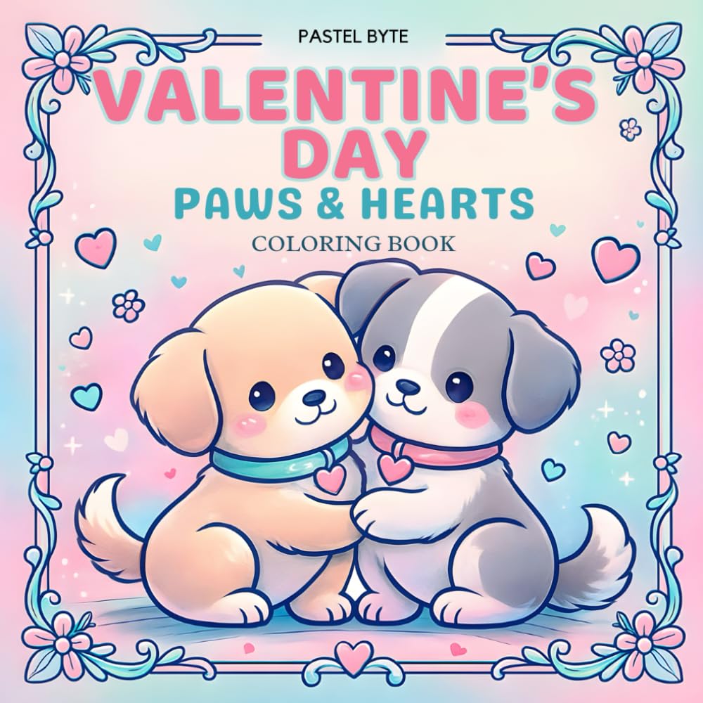 Valentine’s Day Paws & Hearts: Cute Pet Couples Coloring Book for Adults & Teens | Dogs, Cats, Bunnies & Sweet Love Scenes: Adorable Kawaii Animals, ... Stress-Relief Coloring for Valentine’s Season