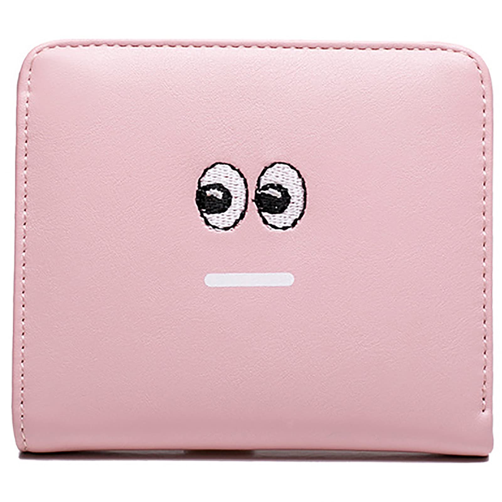 Damen Geldbeutel mit RFID Süße Bifold-Geldbörse mit Münzfach mit Reißverschluss Auf Modischer Rückseite,Pink,One Size