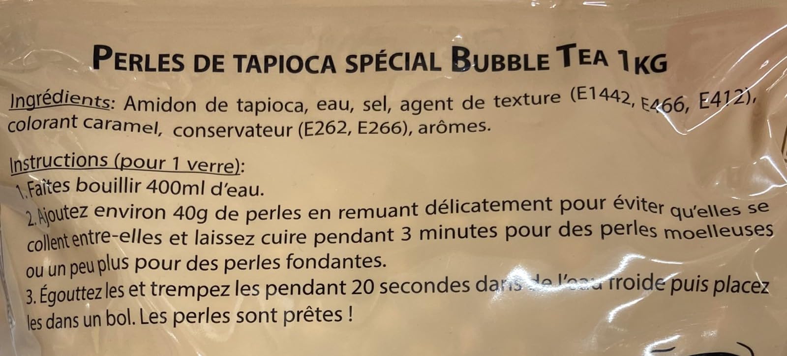 Yao Perles de Tapioca Spécial Bubble Tea Saveur Sucre Brun 1kg/Sachet -Livraison Gratuite France (1 sachet)
