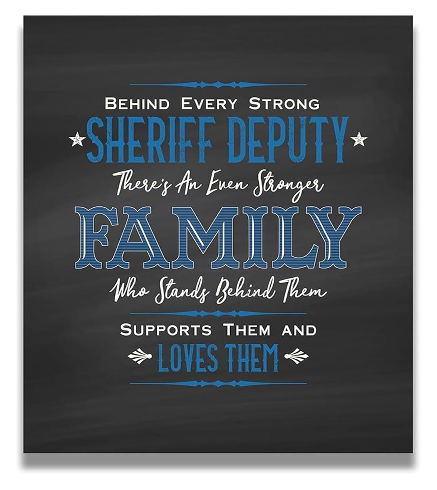 RNUMLIGH Police Officer Gift Poster - Behind Every Strong Sheriff - Law Enforcement Appreciation Wall-Art(Unframed,08x12inch(20x30cm))