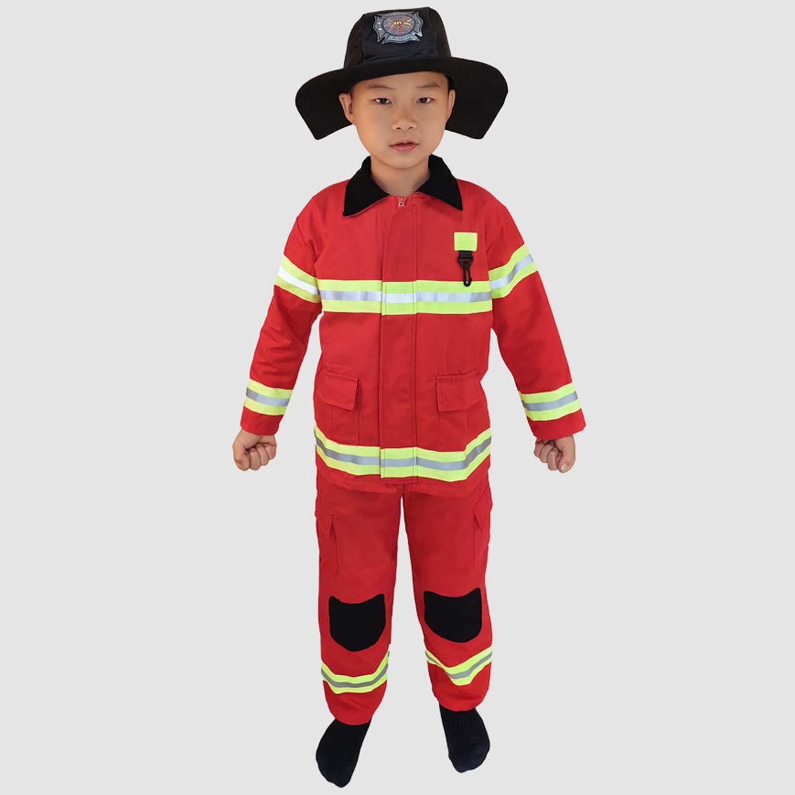 Karneval Kostüm Kinder Feuerwehrmann Faschingskostüme Lustige Fasching Kostum Jungen Mädchen Kleidung 1 Teilig Fasching Outfit Gothic Lounge Karnevalskostüme Mottoparty Feuerwehrkostüm 3-12 Jahre
