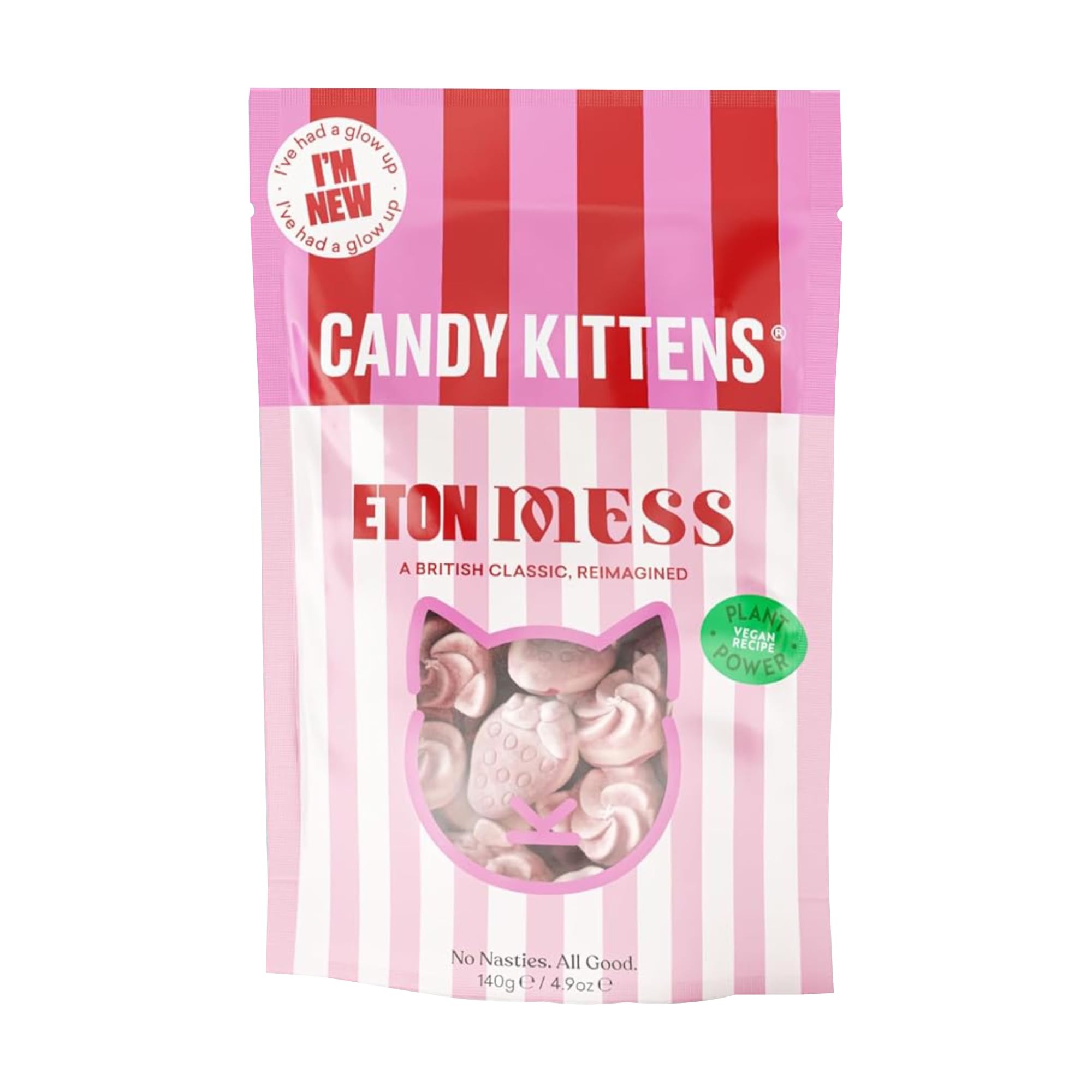 Candy Kittens Vegan Sweets Eton Mess – Plant-Based Vegan Treats with Fruity Flavour, No Nasties, Made with Real Fruit Juice – Ideal Snacks for Sweet Hampers & Pick and Mix – 140g Pack of 1