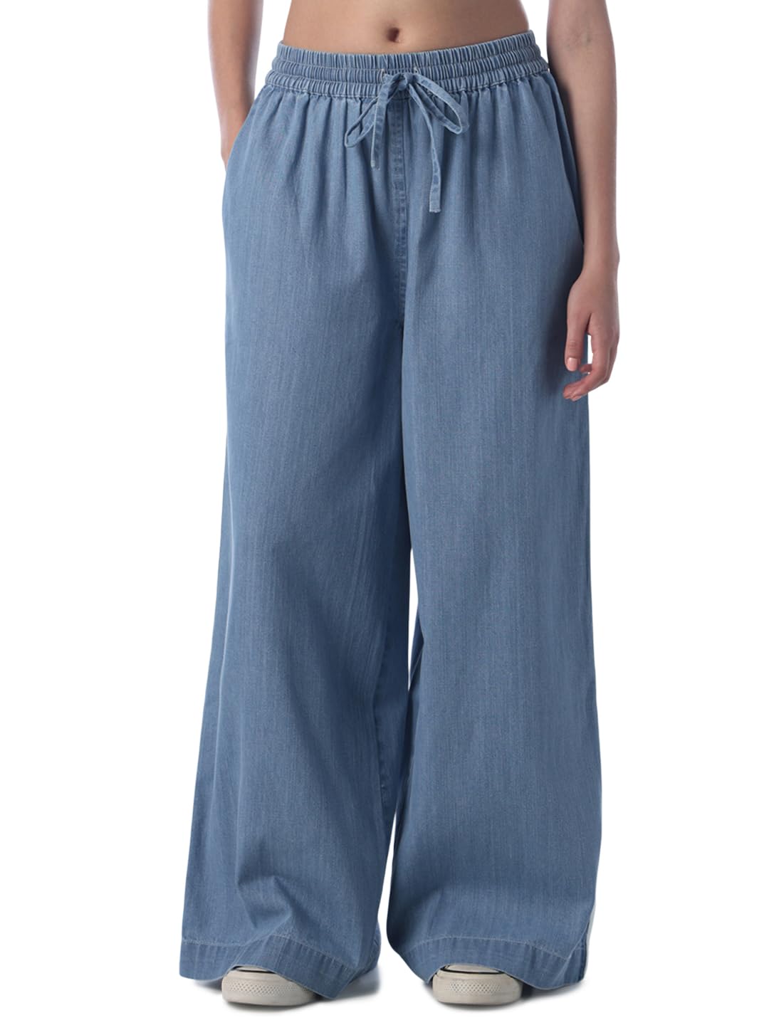 ONLY Women's Solid Loose Fit High-Rise Blue Pants - Review, Price and Buying Guide