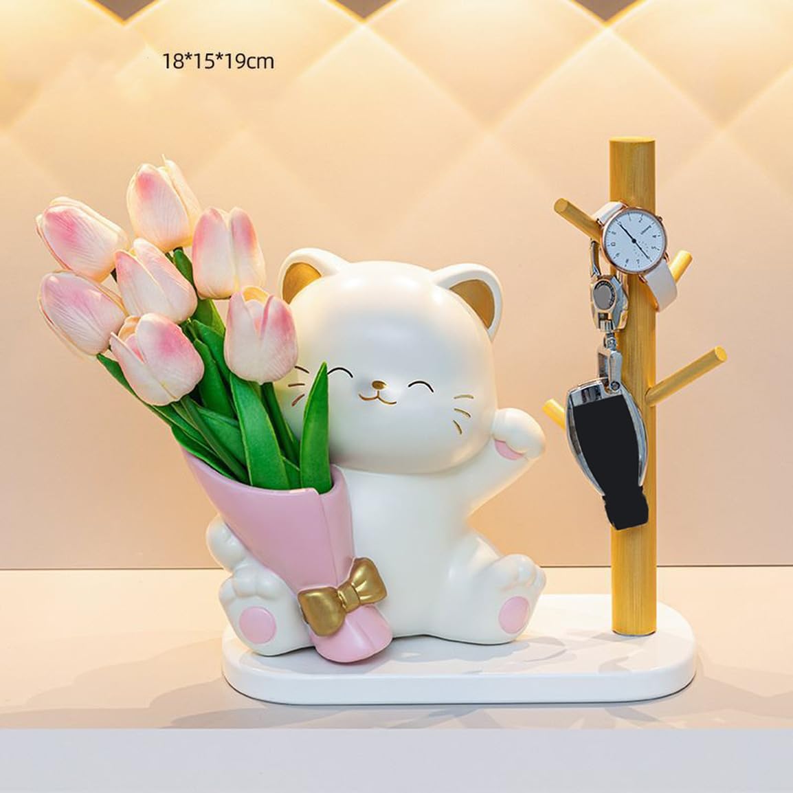 Amazon.co.jp: JAnjiaLxY ブーケ 猫 ギフト 置き物 F 花 ブーケ
