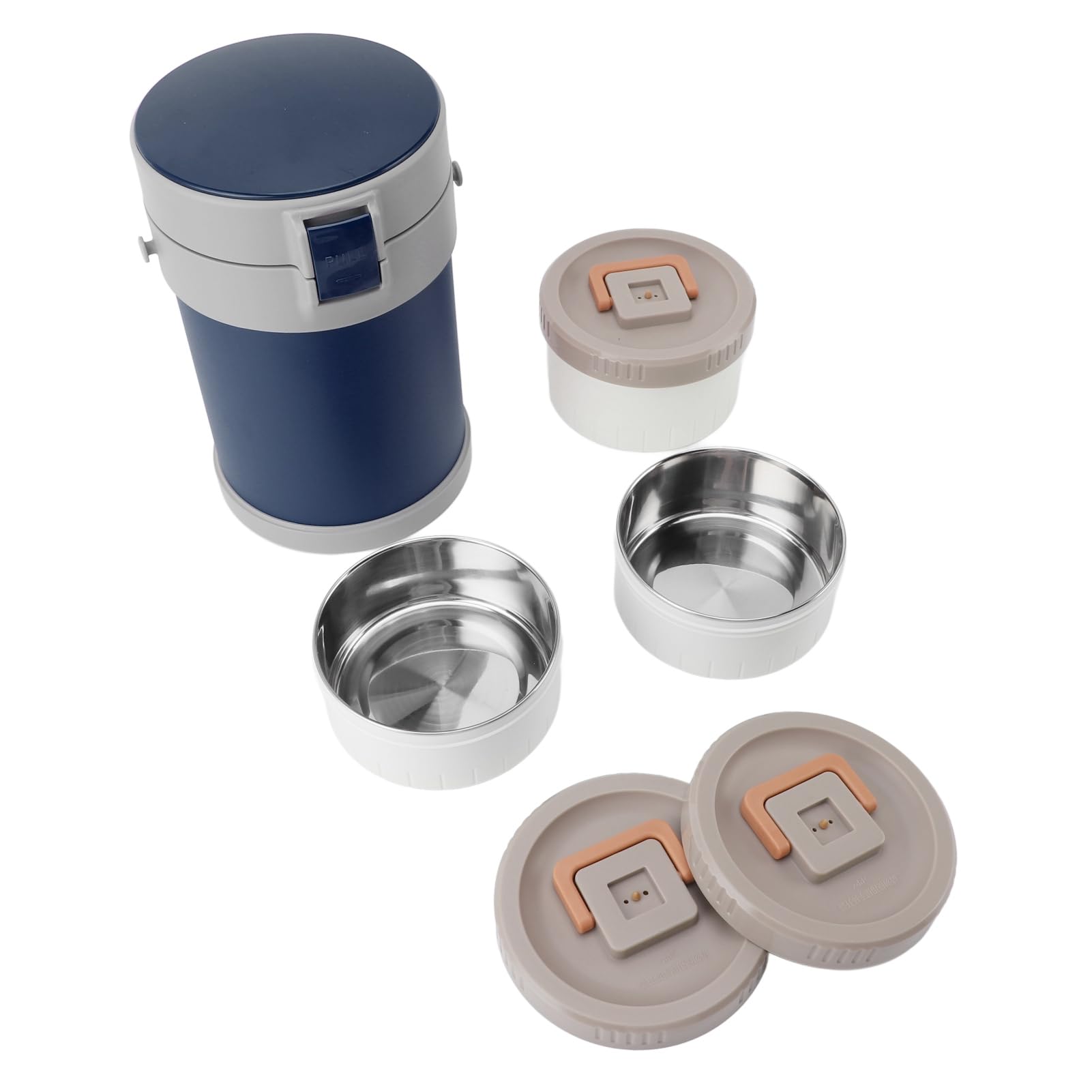 Termo de Alimentos Al Vacío, 2L 3 Niveles, Acero Inoxidable 304,