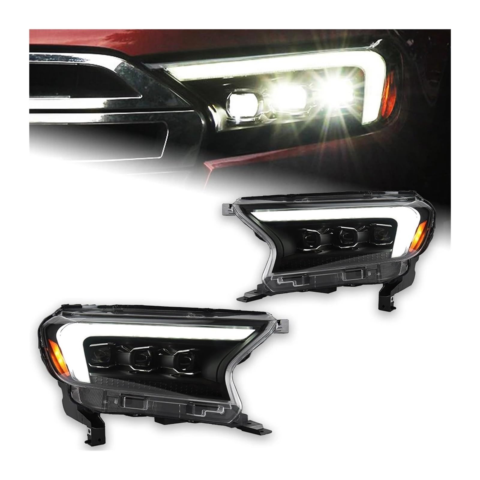 Car Head Lamp Compatible for Ranger Headlights 2016-2021 Everes-t LED Headlight Endeavor LED Projector Lens DRL Auto Accessories(Right)