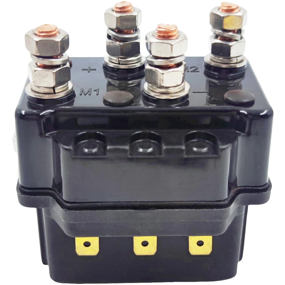 Relé solenoide de cabrestante de 12 V 500 A, controlador resistente, contactor de marcha atrás de 8000 a 12000 libras para ATV, SUV, 4WD, SUV, camiones, motores esparcidores compatibles con