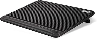Coolertek N2 Laptop Cooling Pad: 2x 160mm Silent Blue Fans, Height Adjustable Non-Slip Stand, Dual USB Ports, Fits 11-17" Laptops - Black