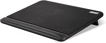 Laptop Cooling Pad, Coolertek USB Powered Laptop Cooler, 2 Blue Silent Big Fans, Height Adjustable Non-Slip Laptop Stand with Dual USB 2.0 Ports, Fits 11-17 Inch Notebook - Black N2