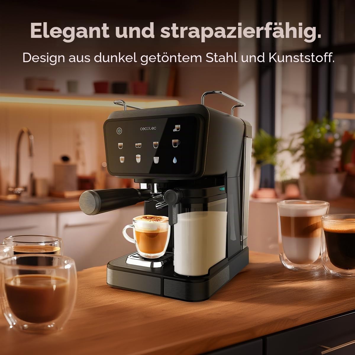 Cecotec Power Espresso Touch ColdBrew Latte Espressomaschine 1350 W 20 Bar Touch-Display 1,5 L Wassertank