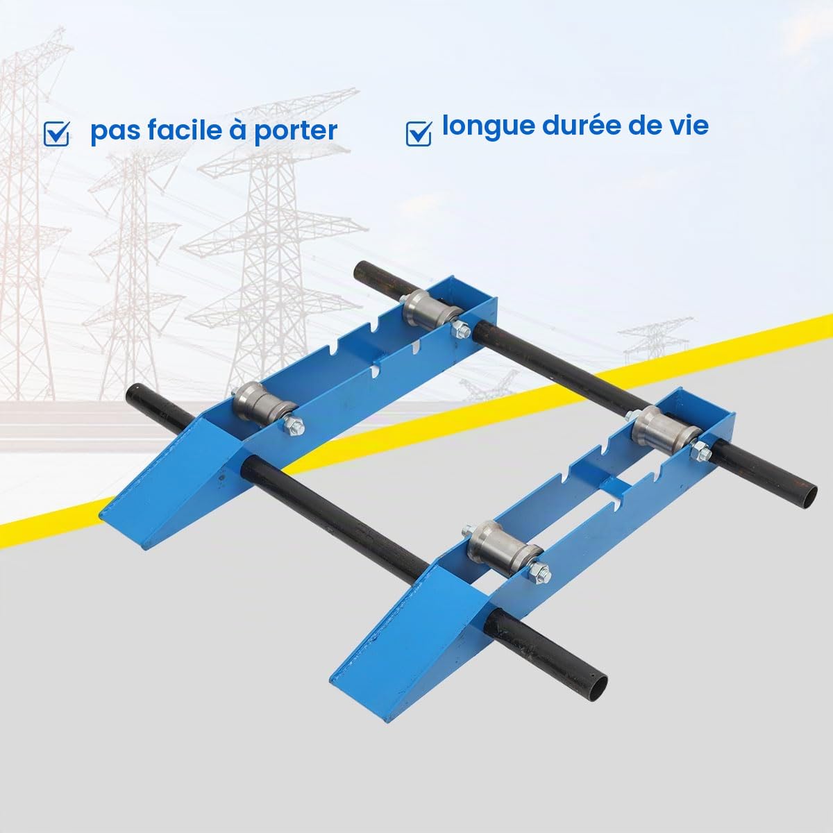 Dérouleur de Câble Stand, Bracket for Fixing Cable Reel Bobine de Câble pour Les Tambours de Câble dun Diamètre de 30cm à 120cm (11,8-47,2 pouces) Dérouleur de Câbles Compatible Dérouleur