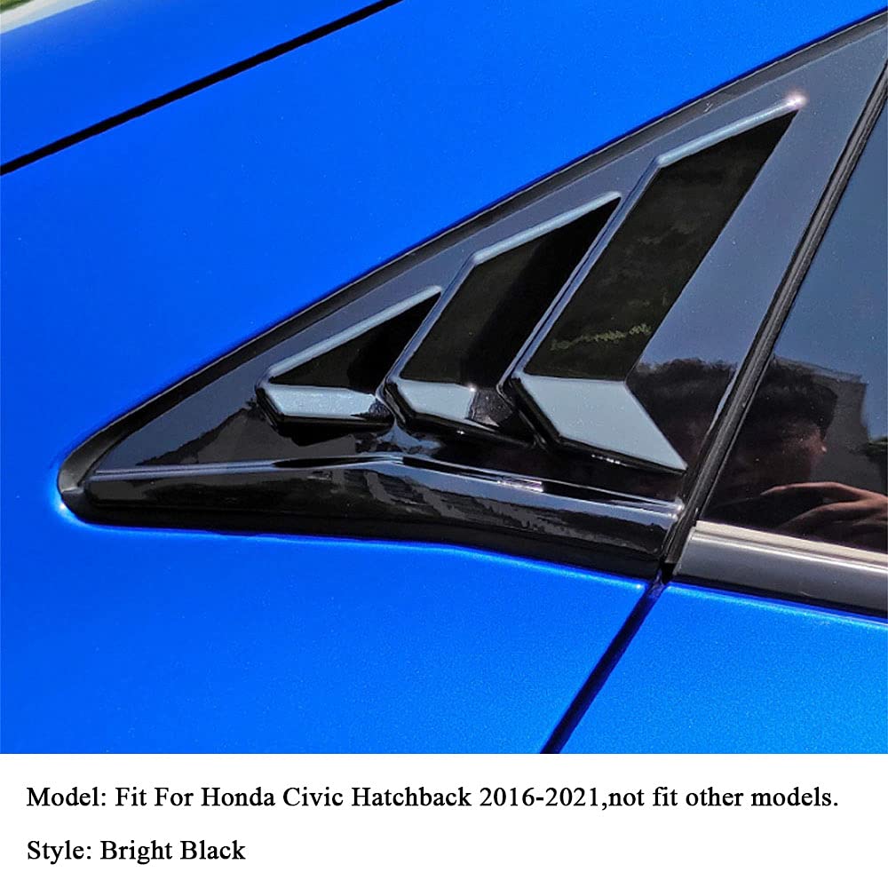 Honda Civic Rear Side Window Louvers Sport WINKA Rear Side Window Louvers For Honda Civic 2016-2020 - Sport Style Scoop Blinds In Black Honda Civic Rear Side Window Louvers 2016-2020 Sedan - Foto 11