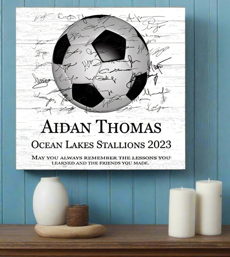 Broad Bay Sports Plaque Custom Recognition Award or Coach Gift - High School and College Senior Season End Gift or MVP - Solid Wood - 10.5x10.5 Inches