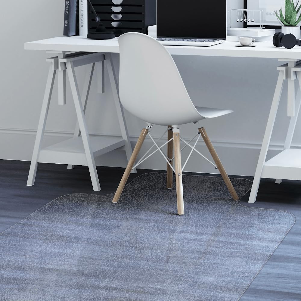 Exactmade - Clear Chair Mat for Hard Floors, USA Made, Smooth, 47 x 72 Inch, with Lip, 2mm Thick Ultra Clear Vinyl, Office Chair Pad for Hard Floor,