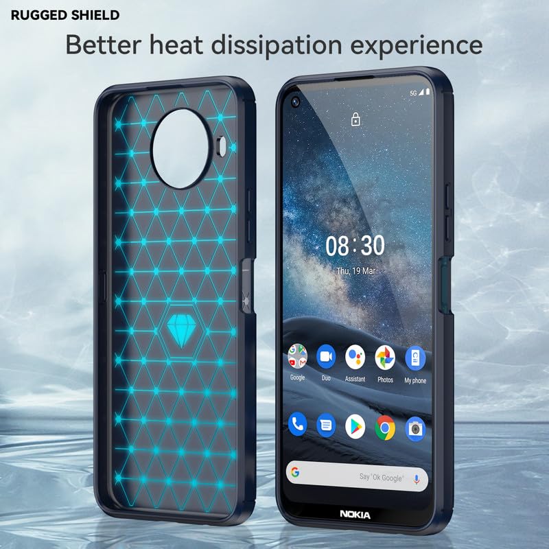 Image of Hybrid Carbon Fiber Back Case for Nokia 8.3 (Blue)